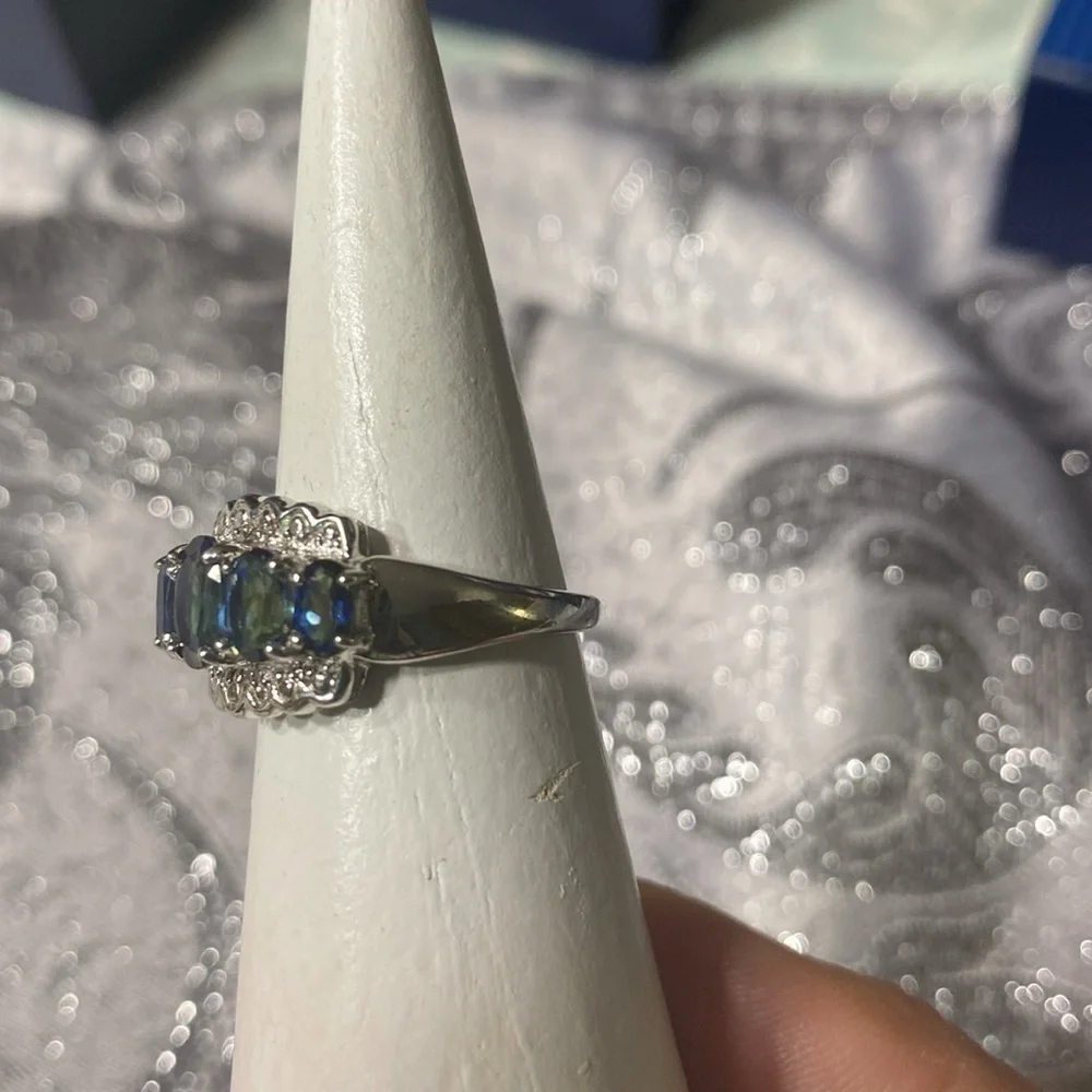 JTV Oval pure blue topaz ring! - Picture 3 of 9